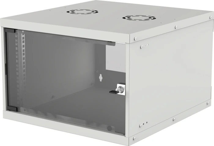 Intellinet Wandschrank 6HE, Sicherheitsglastür, IP2X, hellgrau, 400mm tief