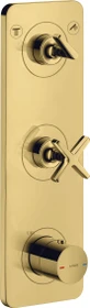 Hansgrohe Axor Citterio E Thermostatmodul 380/120 Kontrollfeld mit Platte für 2 Verbraucher polished gold optic