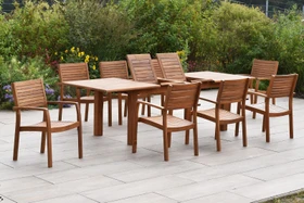 Merxx Batavia Gartenmöbel-Set natur, 9-tlg.