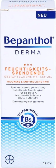 Bepanthol Derma Feuchtigkeitsspendende Gesichtscreme LSF25, 50ml