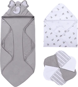 Momcozy Badetuch Elefant 76x76cm grau