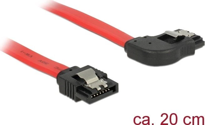 DeLOCK SATA 6Gb/s Kabel rot 0.2m, rechts gewinkelt