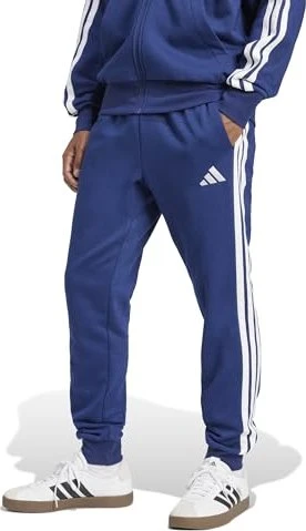 adidas Essentials Fleece 3-Streifen Trainingshose lang dark blue/white (Herren)