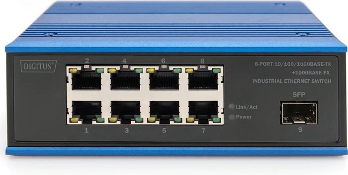 Digitus DN-65 Industrial Railmount Gigabit Switch, 8x RJ-45, 1x SFP