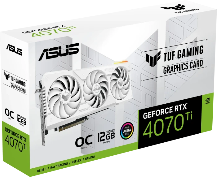ASUS TUF Gaming GeForce RTX 4070 Ti OC, TUF-RTX4070TI-O12G-WHITE-GAMING, 12GB GDDR6X, 2x HDMI, 3x DP