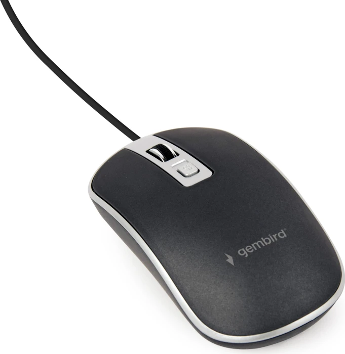 Gembird Optical Mouse 4B-06 schwarz/silber, USB