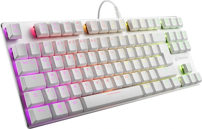 Sharkoon PureWriter TKL RGB, weiß, Kailh Choc LOW PROFILE RED, USB, DE