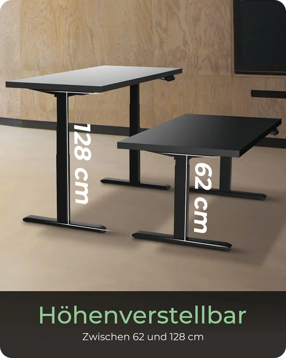 RaidSonic Icy Box IB-EW206B-T elektrisch höhenverstellbares Sitz-Steh-Schreibtischgestell schwarz