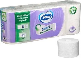 Zewa Smart Toilettenpapier 3-lagig weiß, 8 Rollen