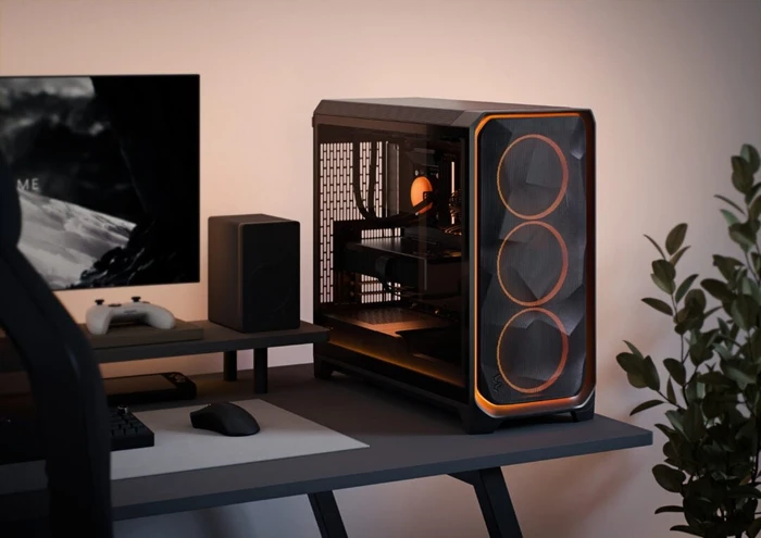 Fractal Design Meshify 3 XL Ambience Pro RGB Black TG Light Tint, schwarz, Glasfenster