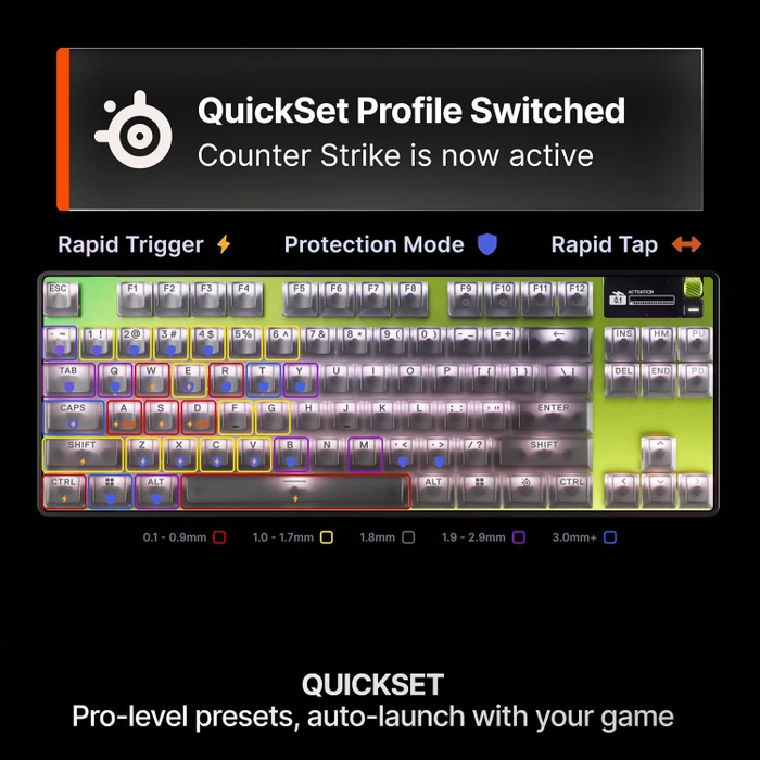 SteelSeries Apex Pro TKL Gen 3, Cyber Speed Edition, schwarz/gelb, OmniPoint 3.0, USB, US