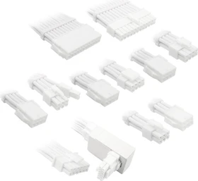 Kolink Core Pro Braided Cable Extension Kit 12V-2x6, Typ 1, Sense-Pins an der Oberseite, Brilliant White (COREPRO-EK-12VT1-WHT)