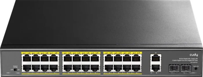 Cudy GS100 Series Rackmount Gigabit Switch, 26x RJ-45, 2x SFP, 300W PoE+