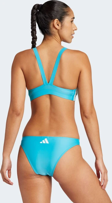adidas 3-Streifen V-Back Bikini-Set lucid cyan/white (Damen)