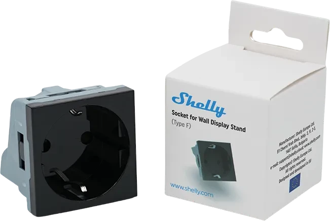 Shelly Steckdose für Wall Display Stand schwarz