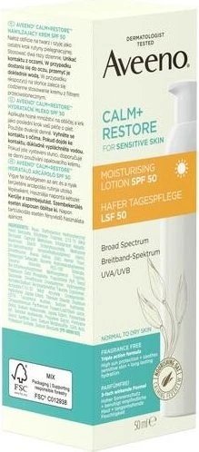 Aveeno Calm + Restore Hafer Tagespflege LSF50, 50ml