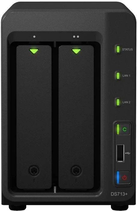 Synology DiskStation DS713+, 1GB RAM, 2x RJ-45 1000Base-T, 2x USB-A 3.0