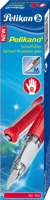 Pelikan Pelikano rot/grau, rechte Hand, mittel, Faltschachtel