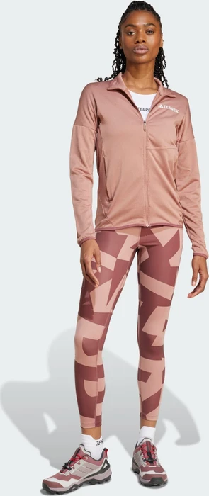 adidas Terrex Multi Printed Laufhose lang warm clay/burgundy (Damen)