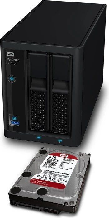 Western Digital My Cloud DL2100, 1GB RAM, 2x RJ-45 1000Base-T, 2x USB-A 3.0