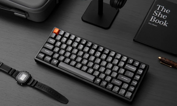 Keychron K2 Max, 75%, PBT, schwarz/grau, LEDs RGB, hot-swap, Keychron Super BANANA, USB/Bluetooth, US