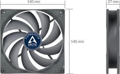 ARCTIC F14 PWM PST CO grau, 140mm