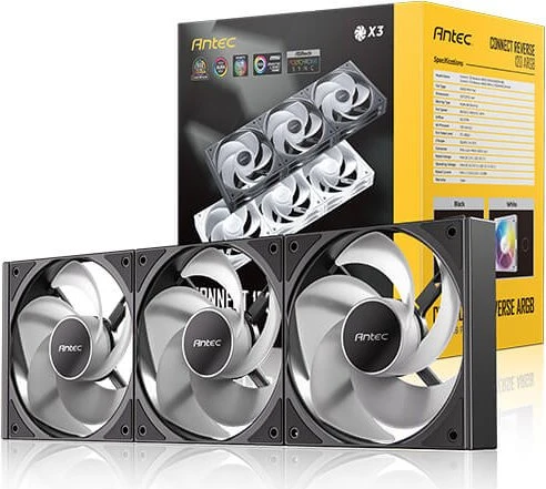 Antec Connect 120 Reverse ARGB, schwarz, 120mm, 3er-Pack