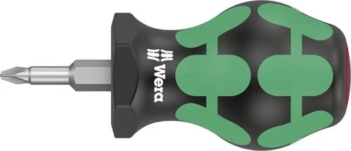 Wera Kraftform Plus Serie 300 355 PZ Stubby Pozidriv Schraubendreher, PZ2x25mm
