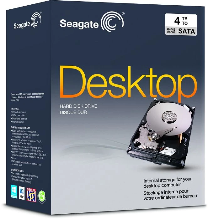 Seagate Desktop HDD 4TB, 512e / 3.5" / SATA 6Gb/s, retail