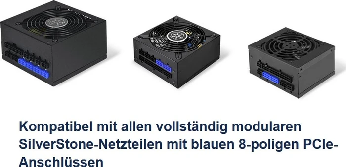SilverStone PP12, 2x 8-Pin PCIe Stecker auf 12-Pin Micro-Fit 3.0 Stecker, Adapterkabel, schwarz, 550mm