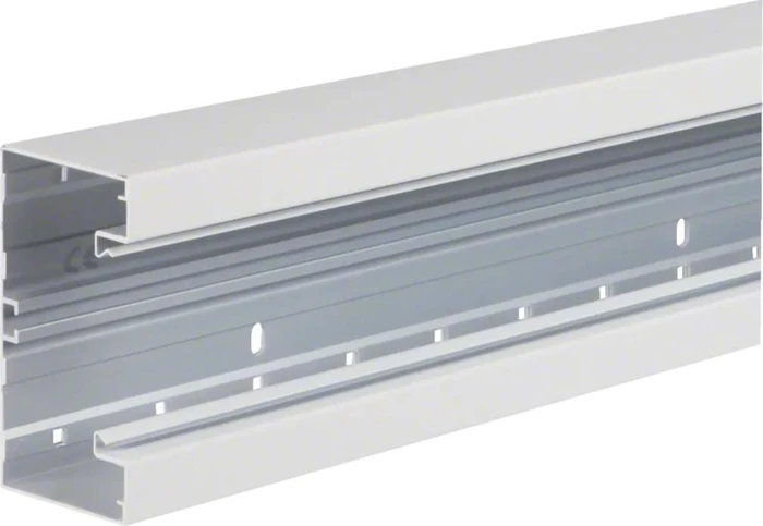 Hager Brüstungskanal-Unterteil zu BRA, 68x130mm, f. Oberteil 80mm, Alu Verkehrsweiß