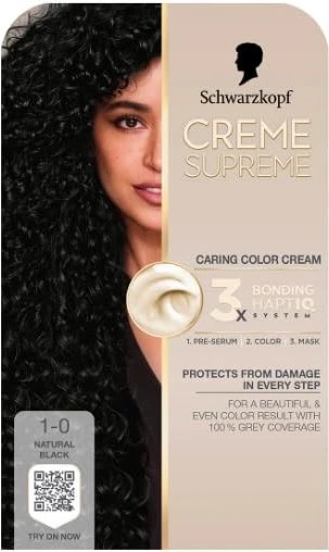 Schwarzkopf Creme Supreme Haarfarbe 1-0 natural black, 60ml