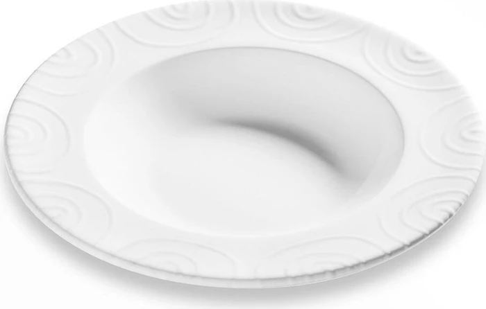Gmundner Keramik Weißgeflammt Suppenteller Gourmet 24cm