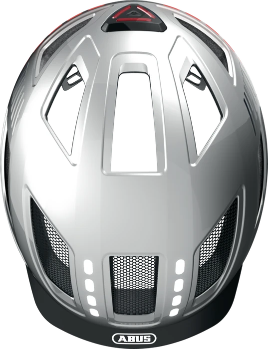 ABUS Hyban 2.0 LED Helm signal silver shiny