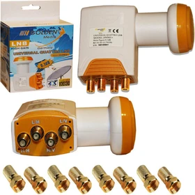 Golden Media High Gain Quattro-LNB weiß/orange