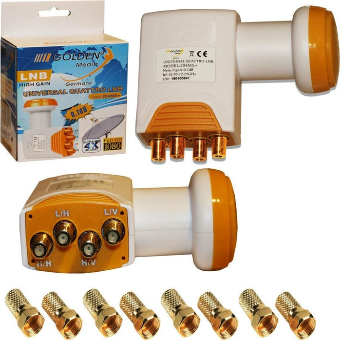 Golden Media High Gain Quattro-LNB weiß/orange