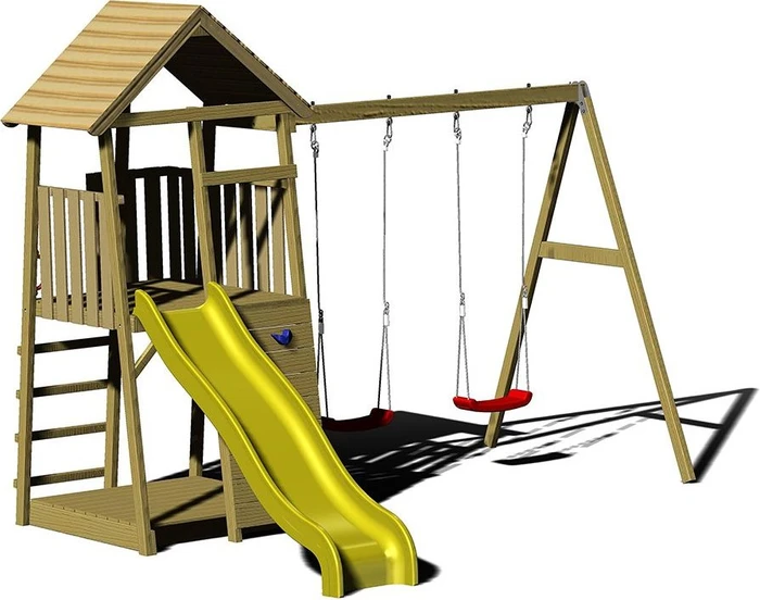 Wendi Toys Spielturm Pinguin mit Rutsche, Schaukel und Kletterwand