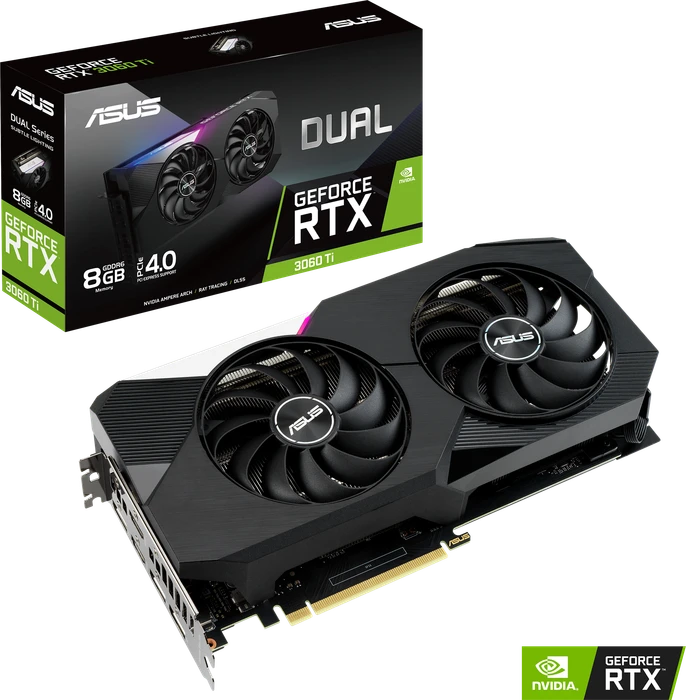 ASUS Dual GeForce RTX 3060 Ti, DUAL-RTX3060TI-8G, 8GB GDDR6, 2x HDMI, 3x DP