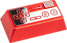 Zomoplus Keycap Retro Gamepad II, Aluminium, rot/silber, 1 Taste