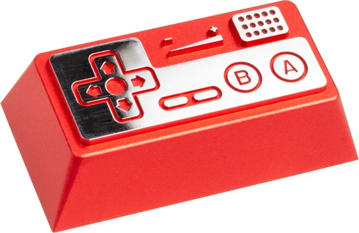Zomoplus Keycap Retro Gamepad II, Aluminium, rot/silber, 1 Taste