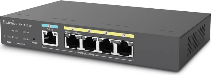 EnGenius Cloud Switch Series EXT Desktop Gigabit Smart Switch, 5x RJ-45, 60W PoE++ PD