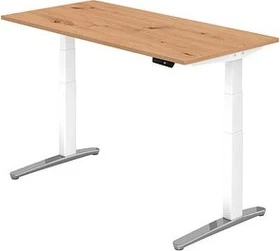 Hammerbacher Ergonomic Aktiv XBHM16 elektrisch höhenverstellbarer Sitz-Steh-Schreibtisch 160x80cm Asteiche/weiß