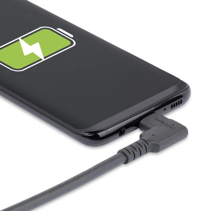 StarTech USB Kabel, USB 3.1, 10Gb/s, 4K60Hz, 100W, USB-C [Stecker] auf USB-C [Stecker], 90° gewinkelt, 200cm