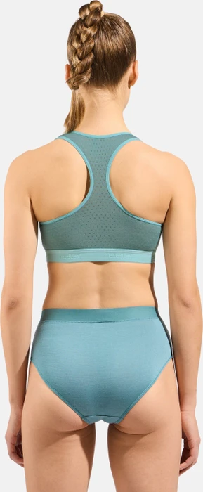 Odlo Ascent Performance Wool Medium Sport-BH arctic/aqua haze (Damen)