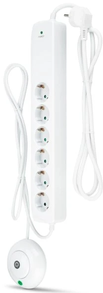 REV Ritter Energie-Spar-Steckdosenleiste mit Fußschalter, 6-fach, 1.4m, weiß
