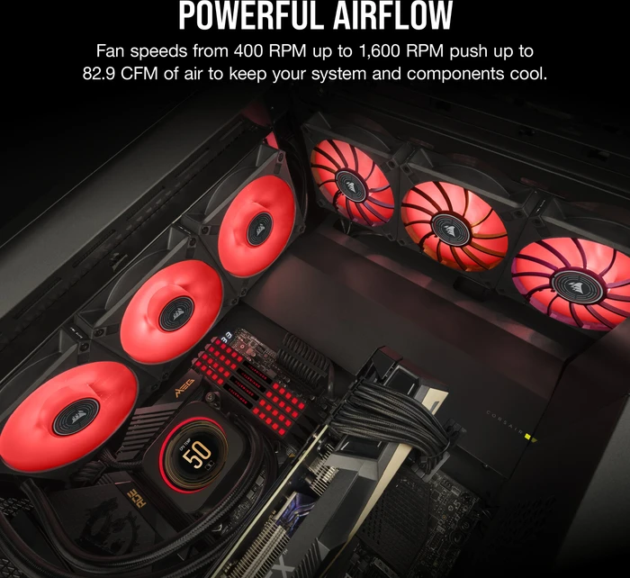 Corsair ML Series ML140 LED Elite Red, schwarz, 140mm