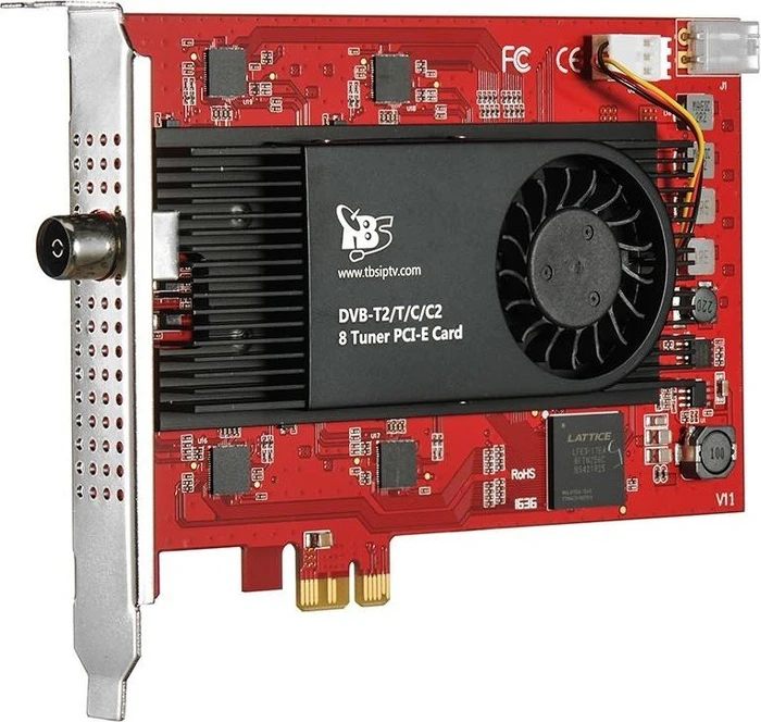 TBS DVB-T2/C2/T/C/ISDB-T Octa-Tuner, PCIe x1