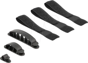 DeLOCK Kabelhalter und Klettband Set, 6 Stück