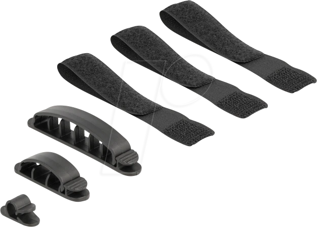 DeLOCK Kabelhalter und Klettband Set, 6 Stück
