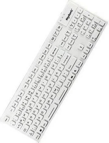 KeySonic KSK-8030IN Silikon Keyboard, weiß, USB, DE